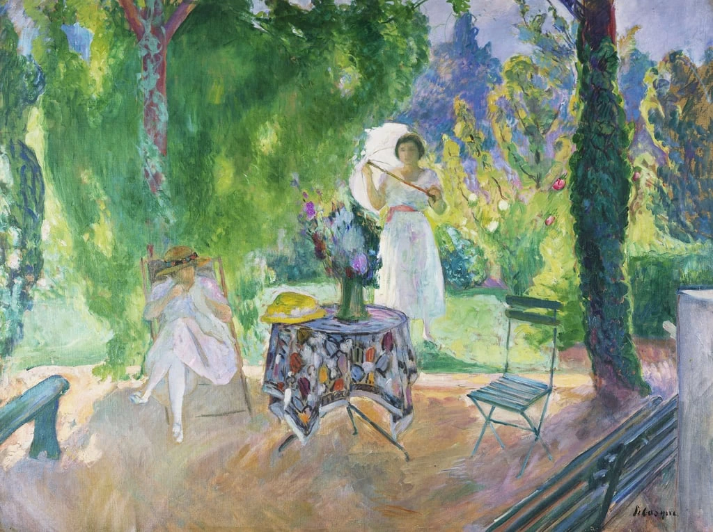 Due donne in un giardino in estate, 1923